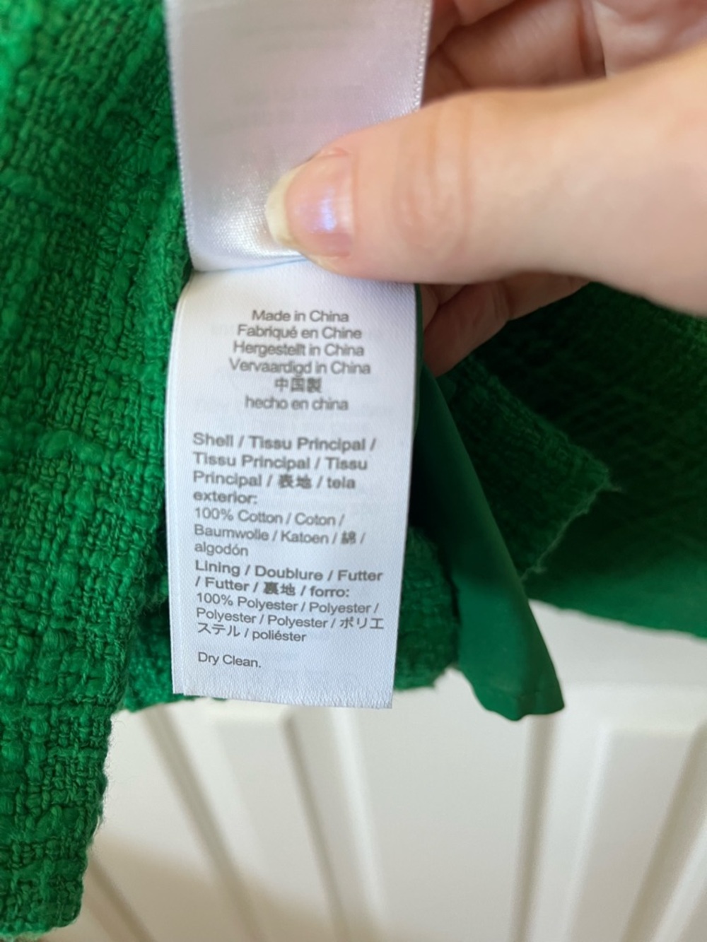 J. Crew size 2P green textured tweed sheets dress with navy blue scalloped trim - Picture 12 of 13